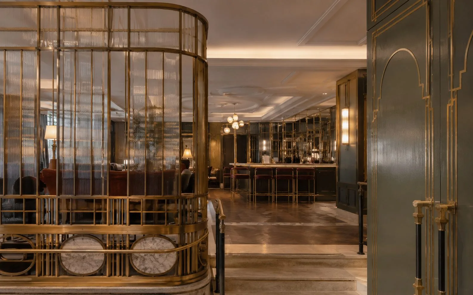 Hotel brass detailing